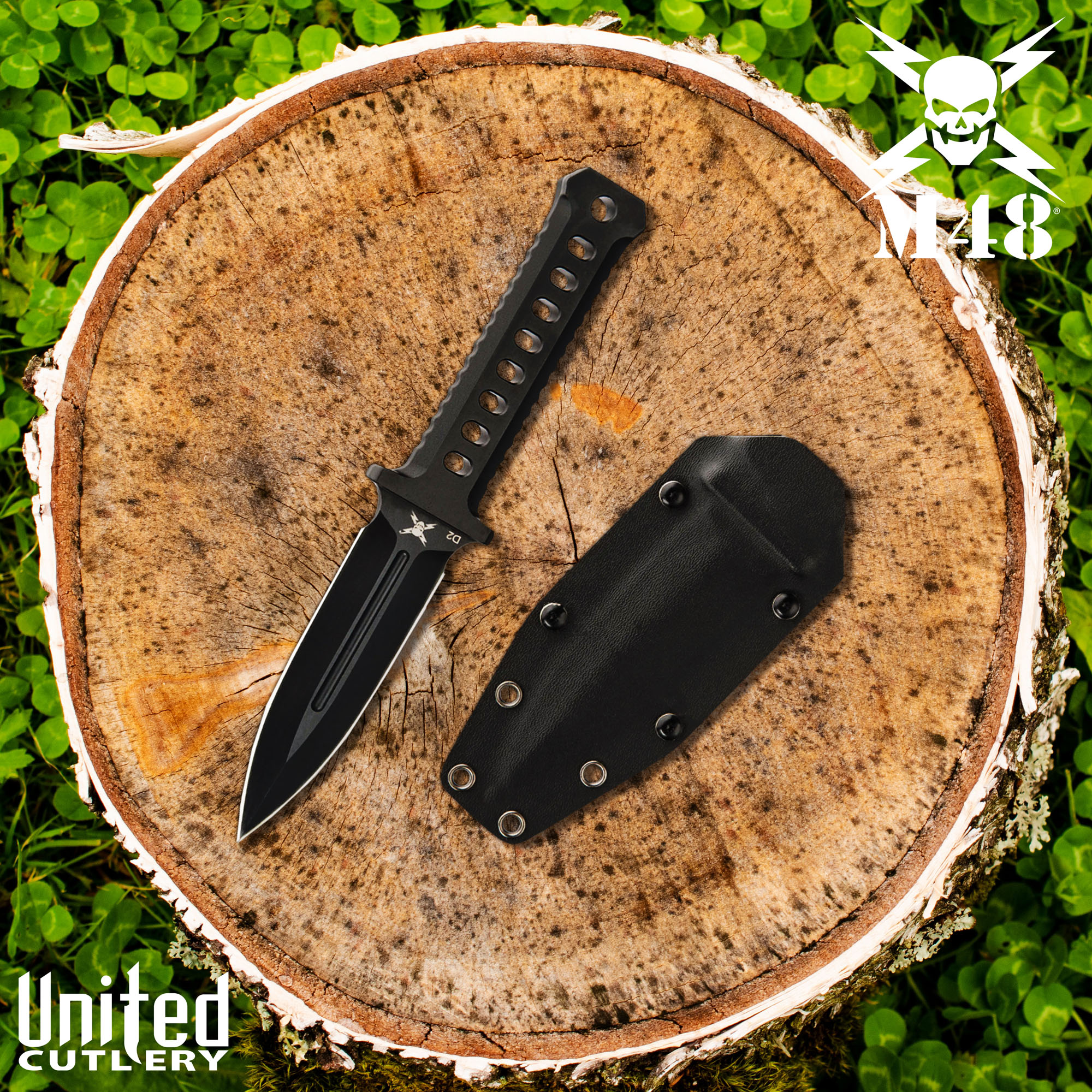 M48 Black Combat Dagger With Sheath