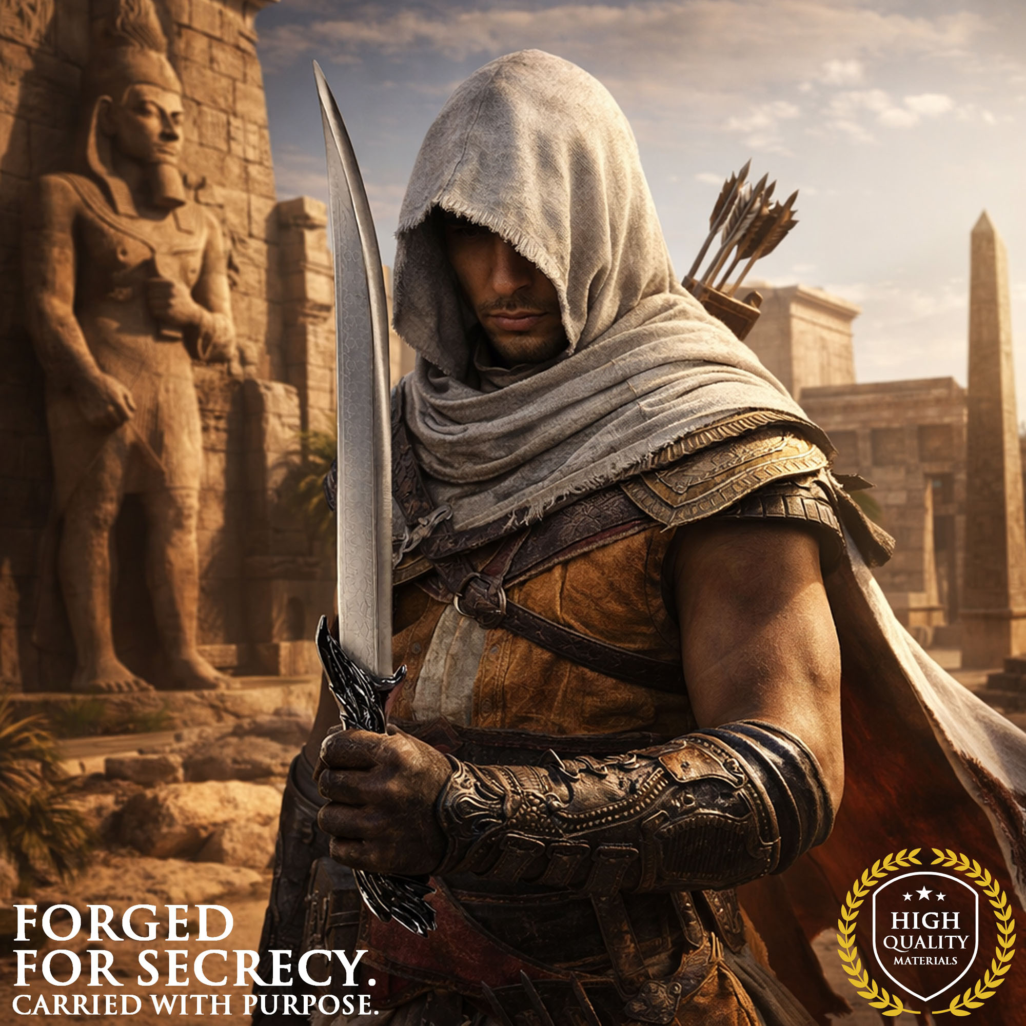 Assassin's Creed Kurzschwert – Agiler Dolch mit tragbarer Gürtelscheide