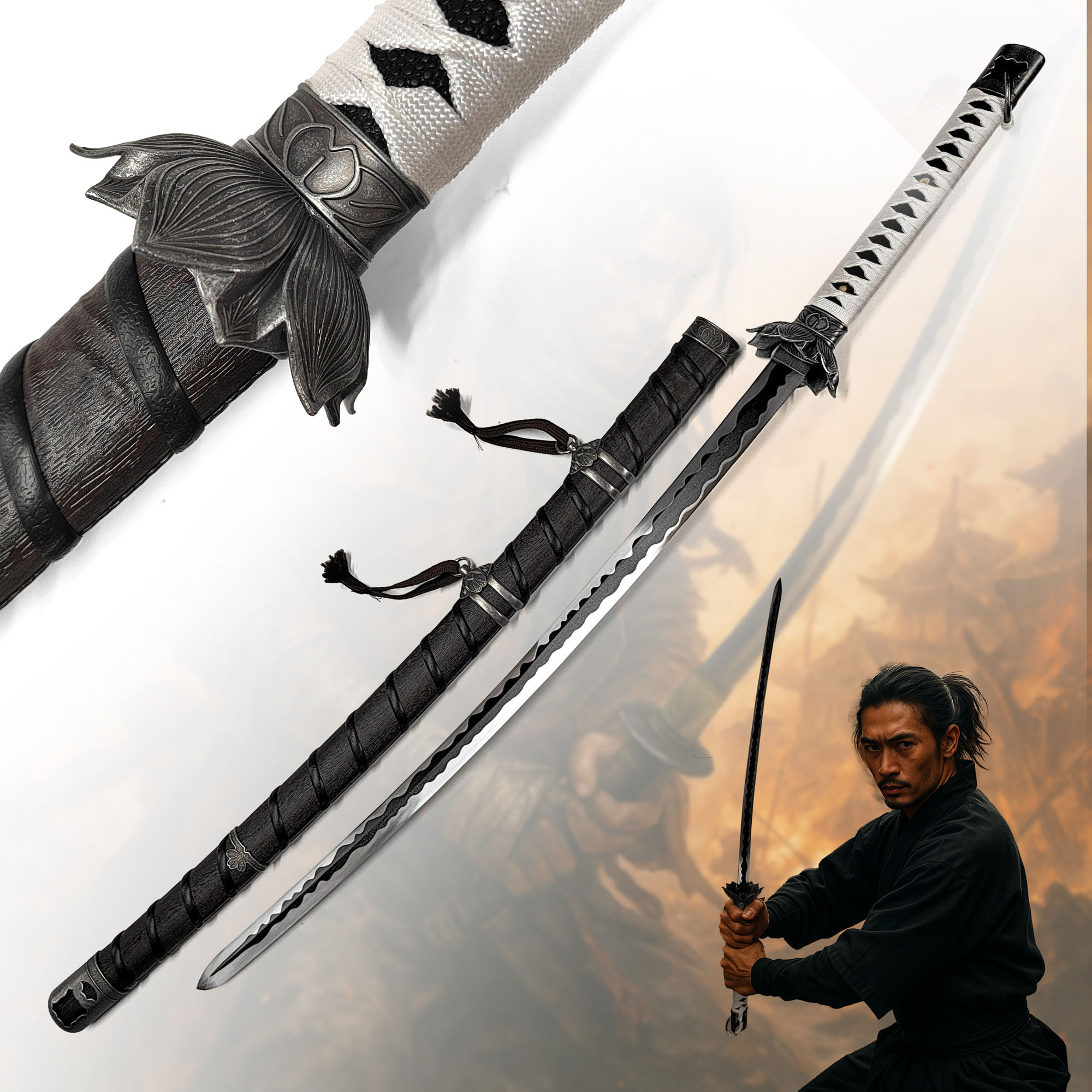 Sekiro: Shadows Die Twice – Black Mortal Blade Sword with Sheath