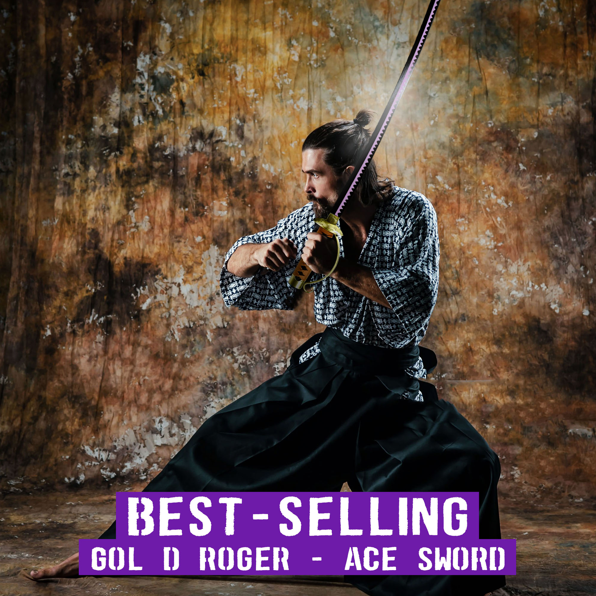 One Piece - Gol D Roger -  Ace Sword with Sheath (Brown Handle)