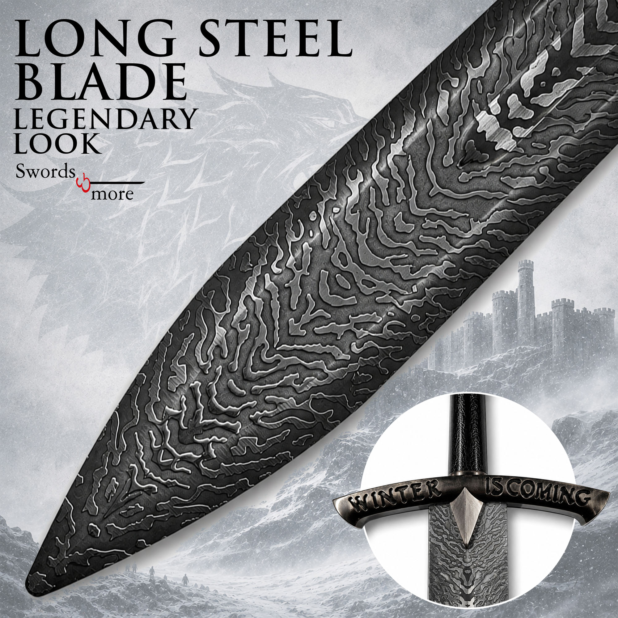 Game of Thrones: Ice – The Sword of Eddard Stark (Book Version) – with Wall Plaque