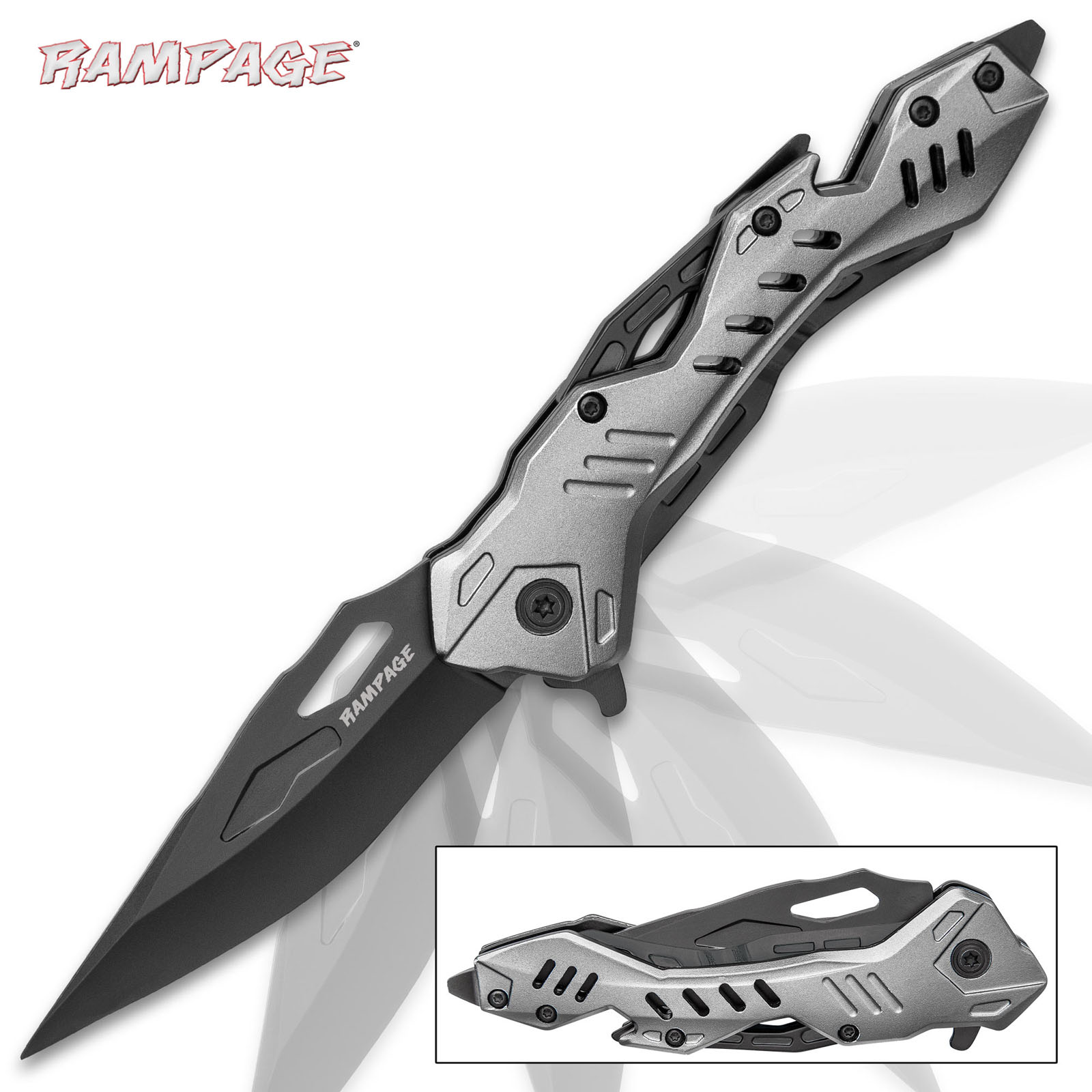 Rampage Grau und Schwarz Klappmesser