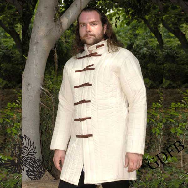 Gambeson mit Lederschnallen – naturfarben, Größe L