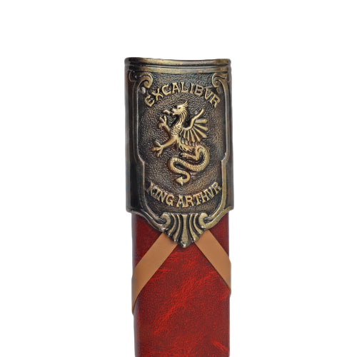 Excalibur, sword Arthur's brass colored, red scabbard