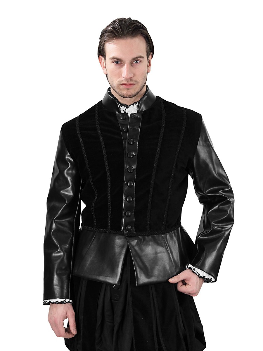 Henry VIII Velveteen Doublet black, Size S