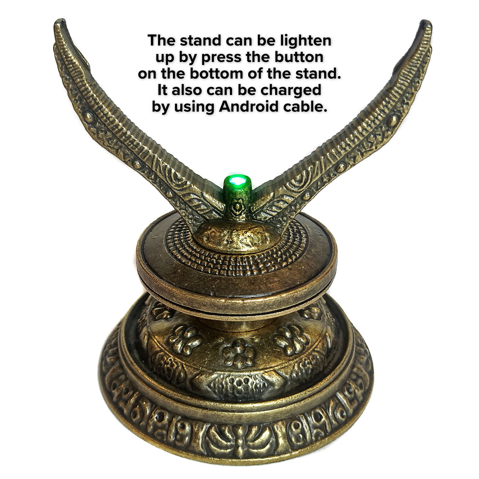 Dr Strange Eye Of Agamotto Necklace Metal LED Light-up