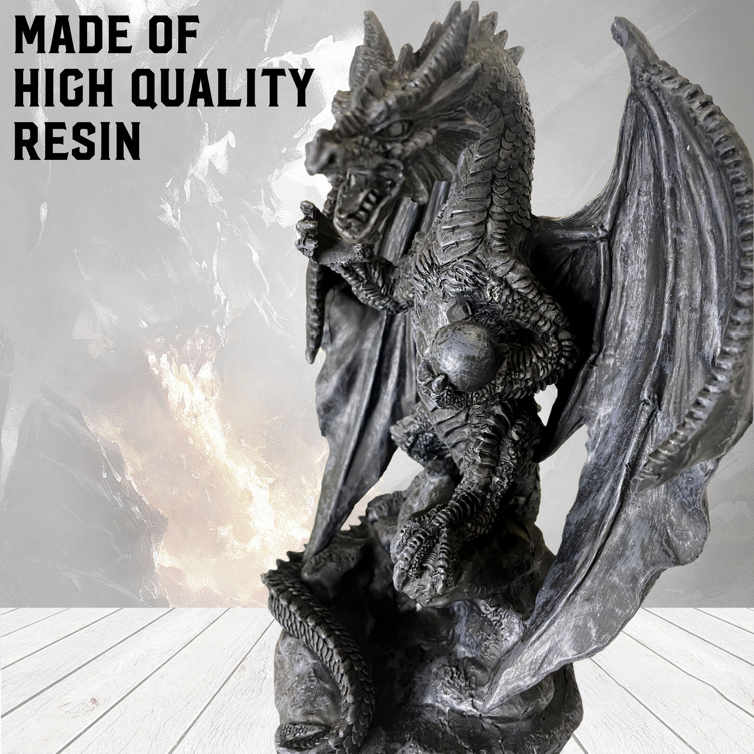 Drache mit Schwert aus Resin