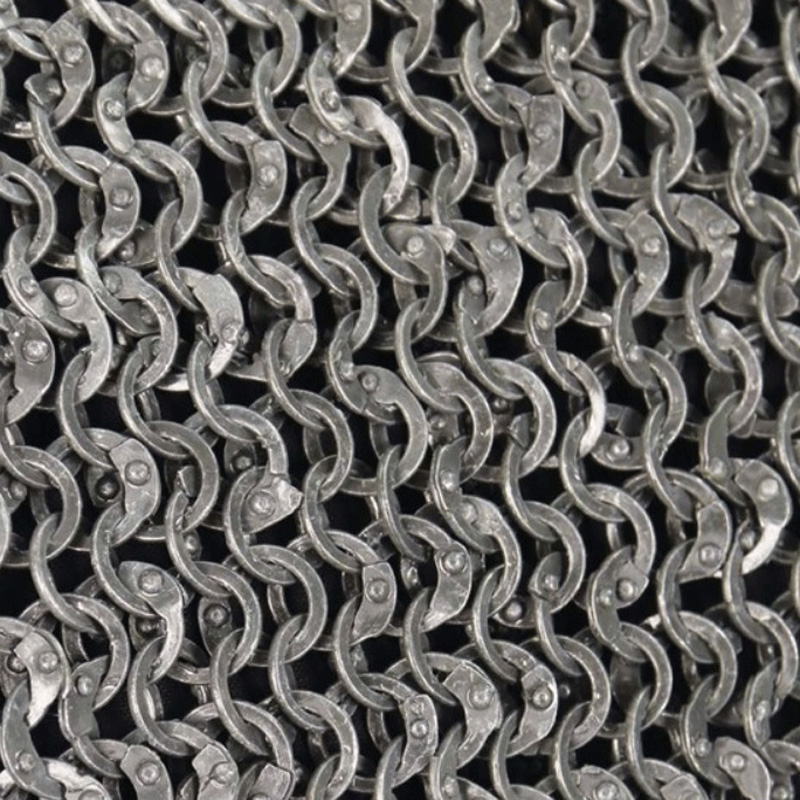 Riveted Darkened Alumin. Mail Armor Coif