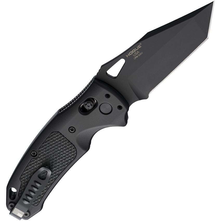 K320 AXG Pro ABLE, S30V Black Cerakote Tanto Blade, Black Aluminum Handle