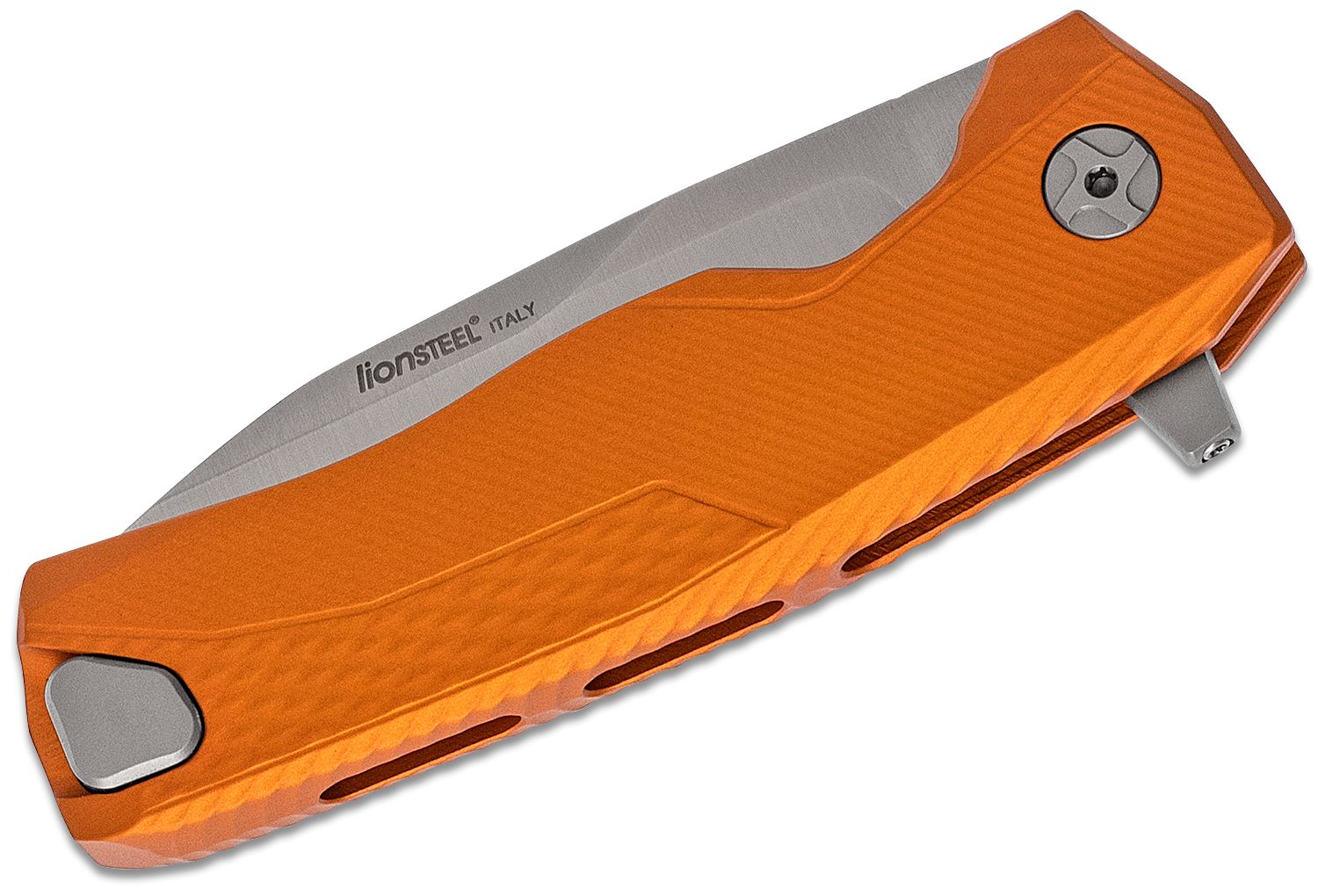 ROK A OS, M390 Satin Blade, Orange Aluminum Handle