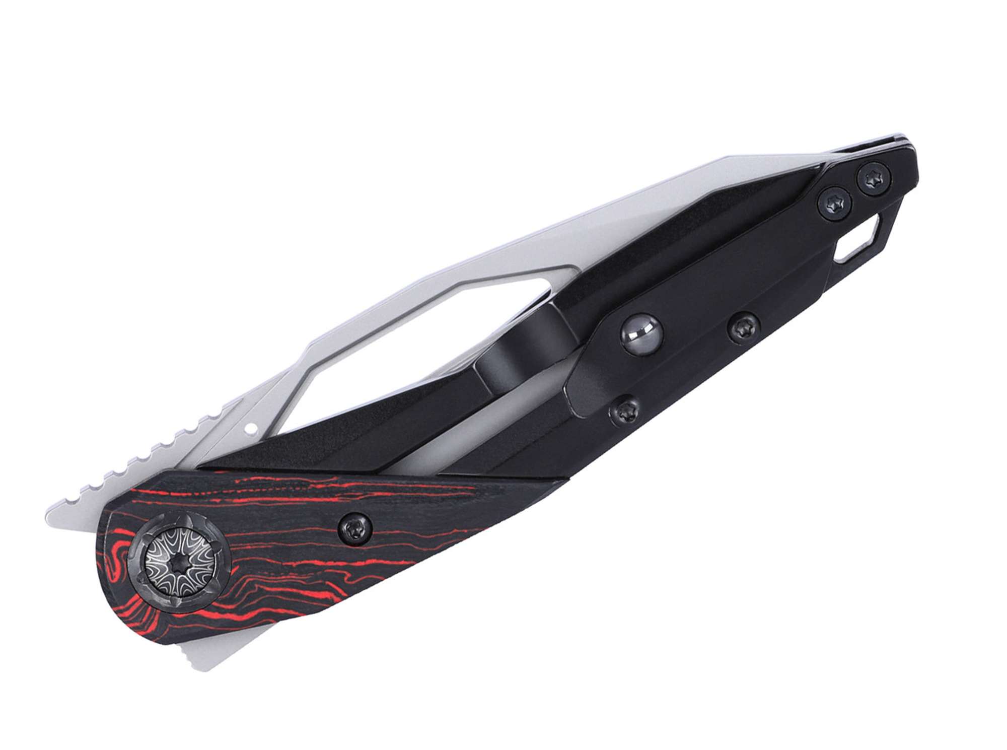 Nucleus 12C27 Steel & G10 Red & Black