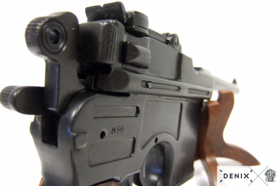 Mauser (pistol) black C 96 with wooden handle