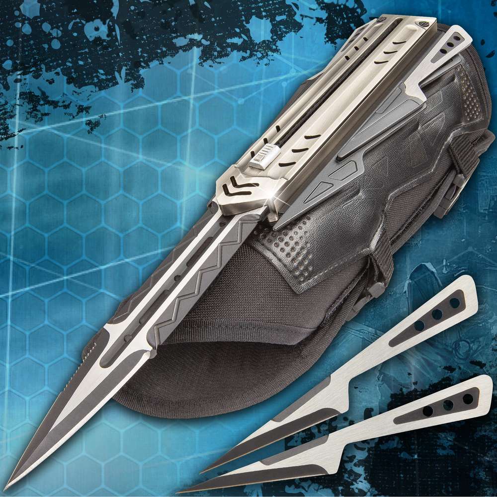 The Enforcer - Taktischer Handschuh mit versteckter Klinge und Wurfmessern The Enforcer - Taktischer Handschuh mit versteckter Klinge und Wurfmessern