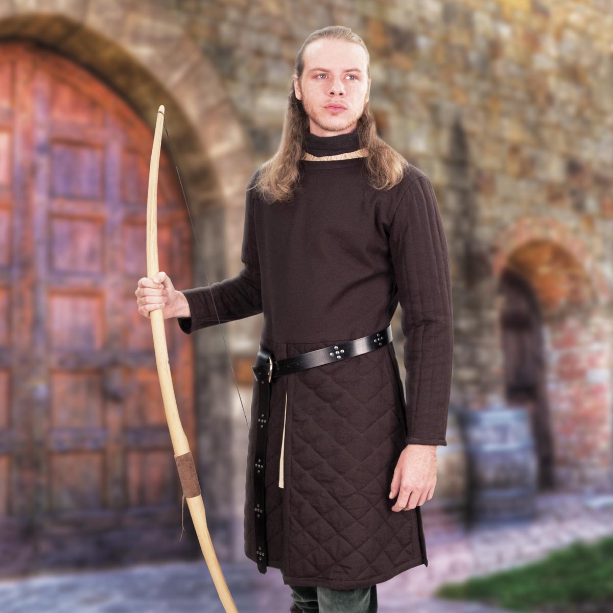 Englischer Gambeson, Schwarz, Größe XL