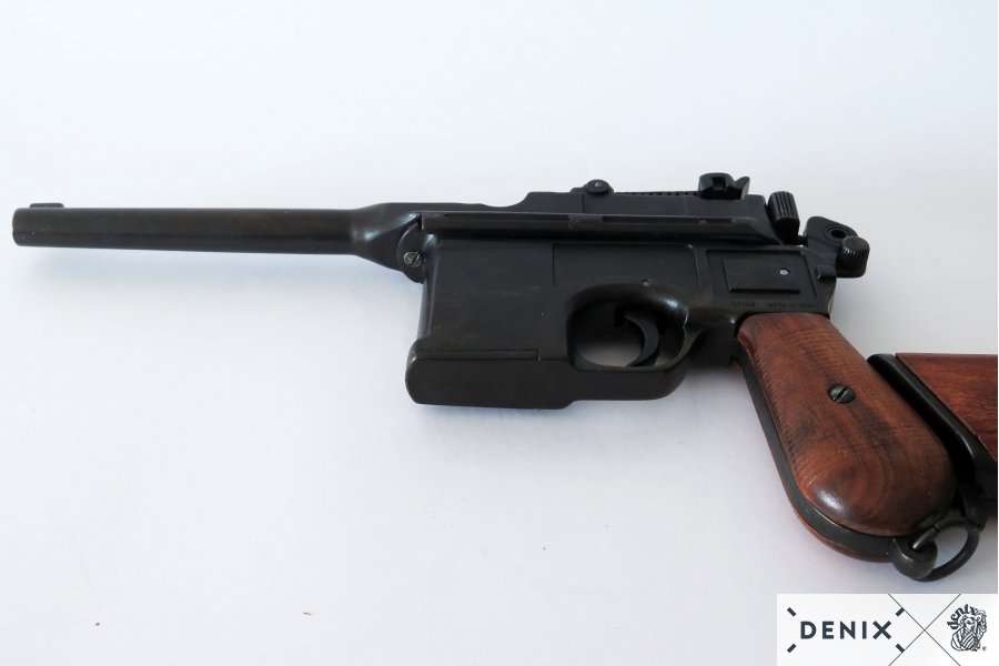 Mauser pistol C96 with rifle stock made of wood, Germany 1896