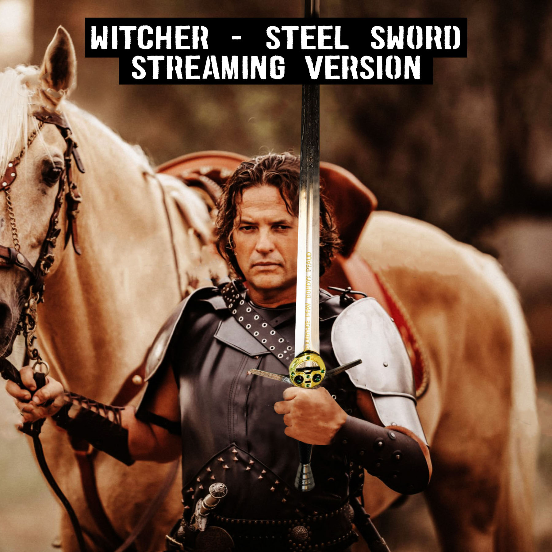 Witcher - steel sword with scabbard - handforged & folded, Netflix version