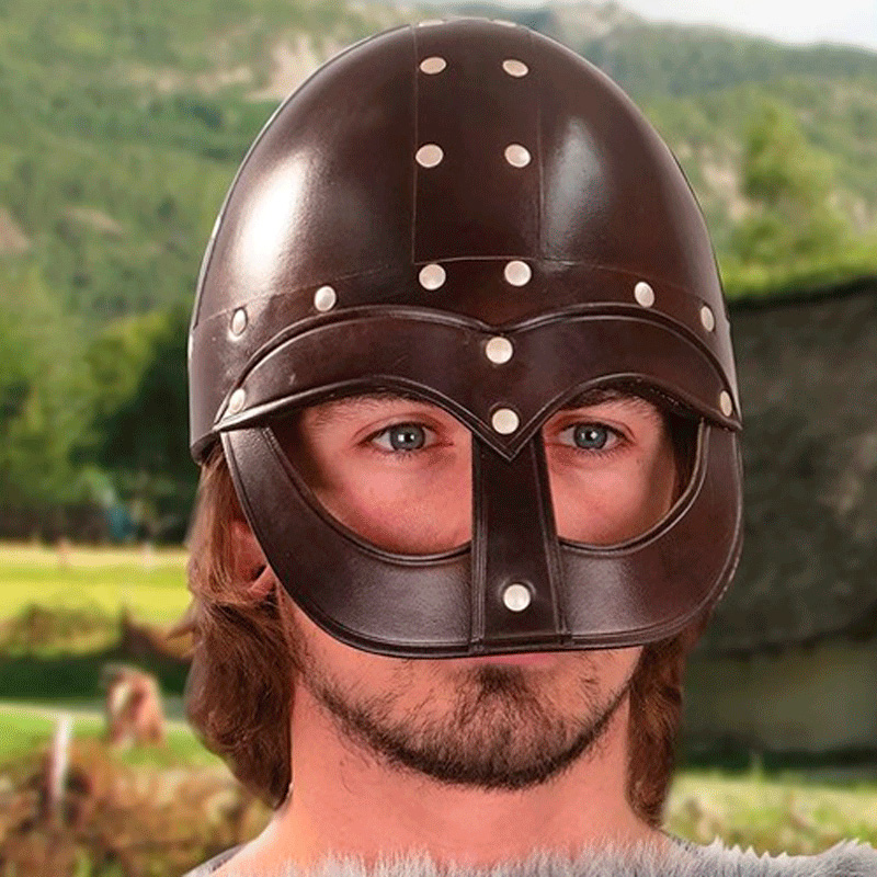 Leder Vendel Wikingerhelm