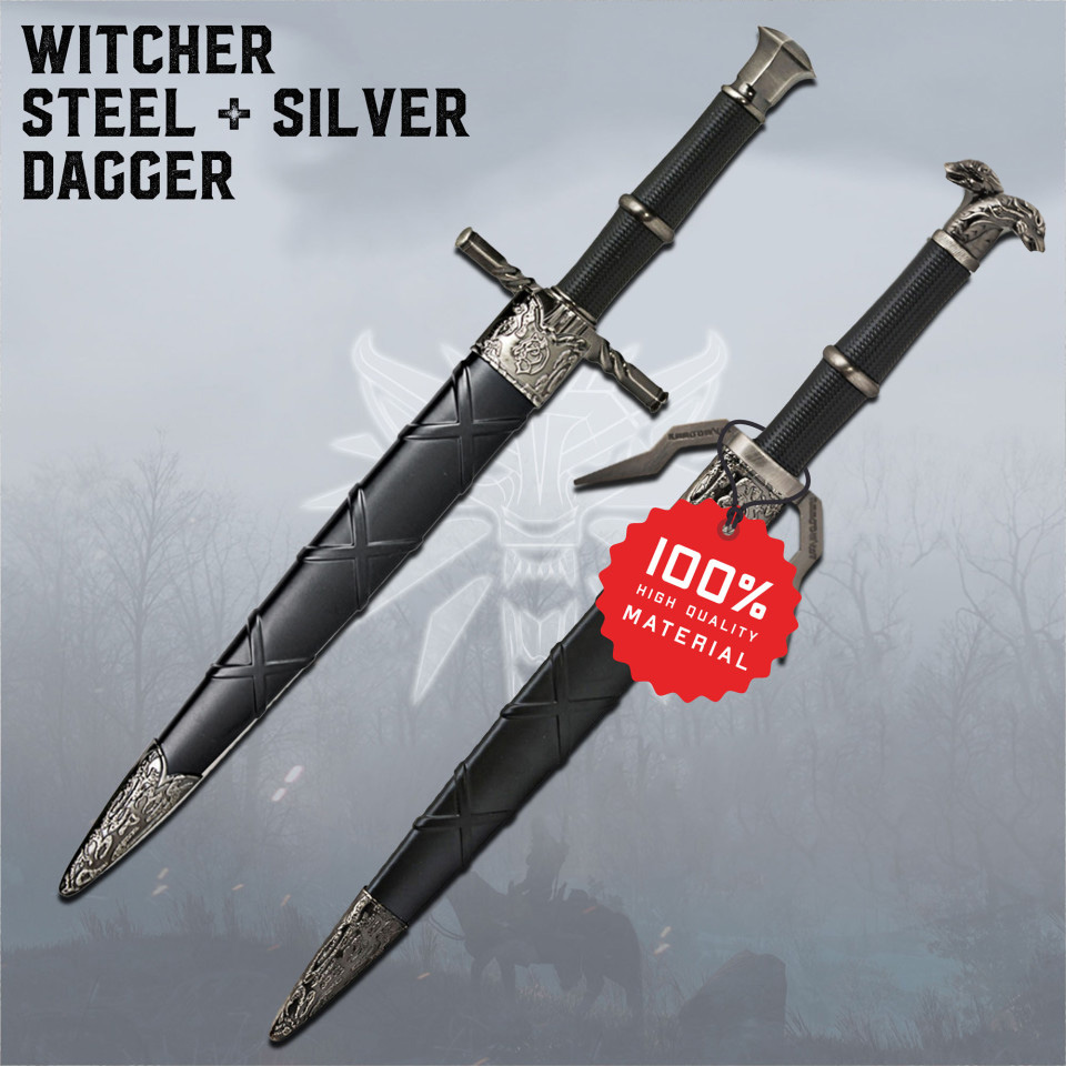 Witcher - Stahl + Silber Dolch mit Scheide (Bundle aus 41612 und 41613)