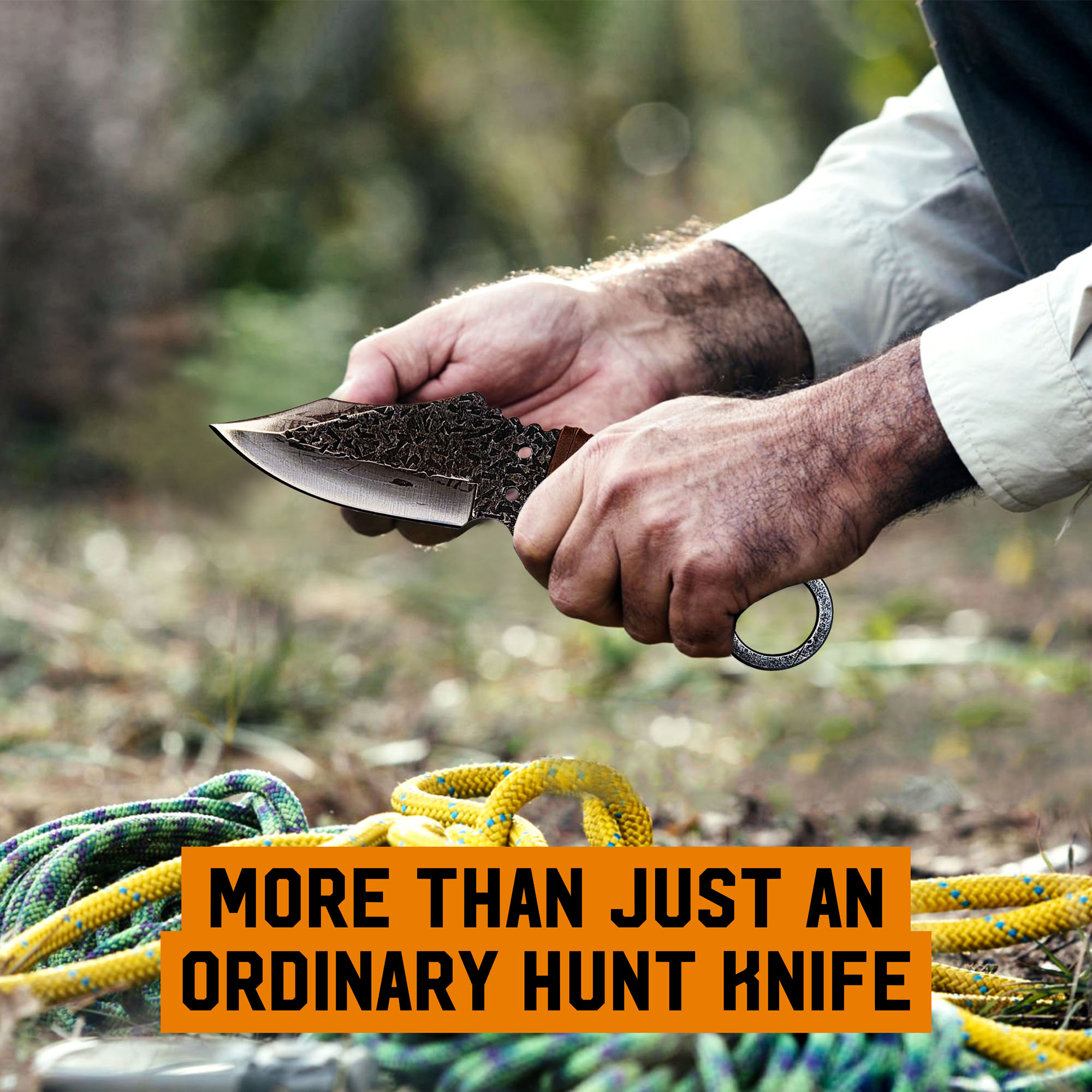 Tracker Jagdmesser mit Lederscheide