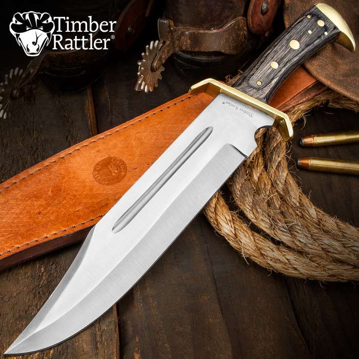 Western Outlaw Bowie Knife With Leather Sheath