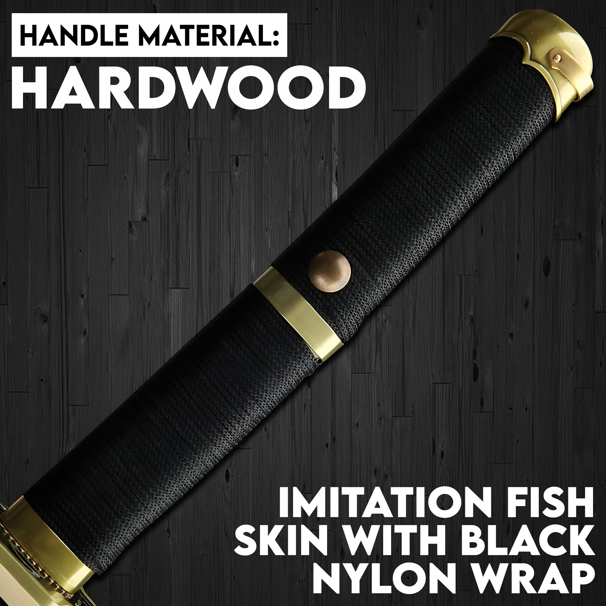 One Piece Roronoa Zoro Yubashiri Sword, black - handforged and folded, Set