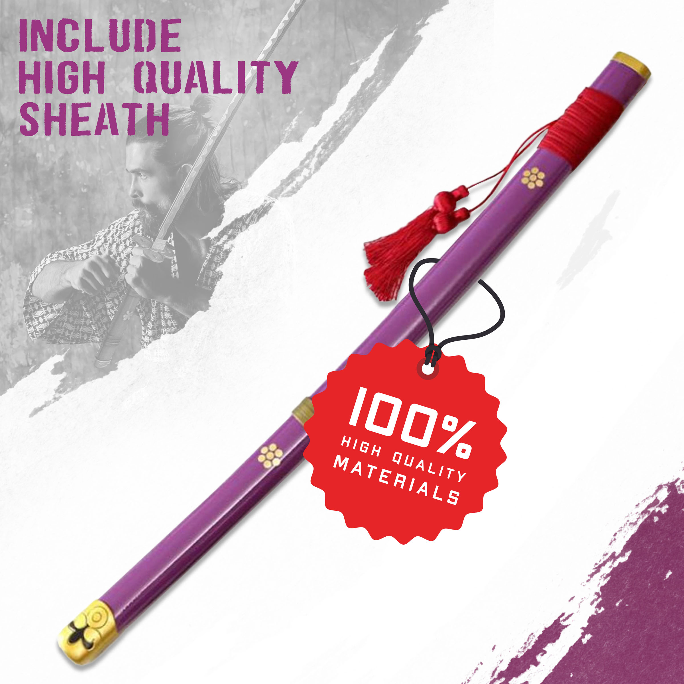 One Piece - Oden's Enma Sword, Purple, handforged