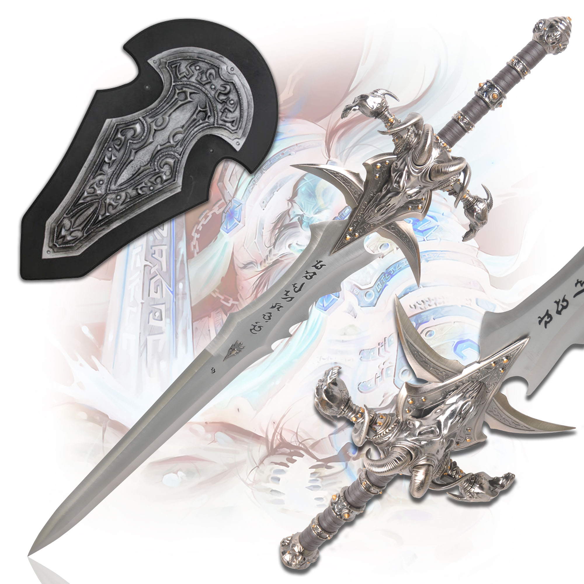 Warcraft - Frostmourne Schwert - Replik mit Wanddisplay Warcraft - Frostmourne Schwert - Replik mit Wanddisplay