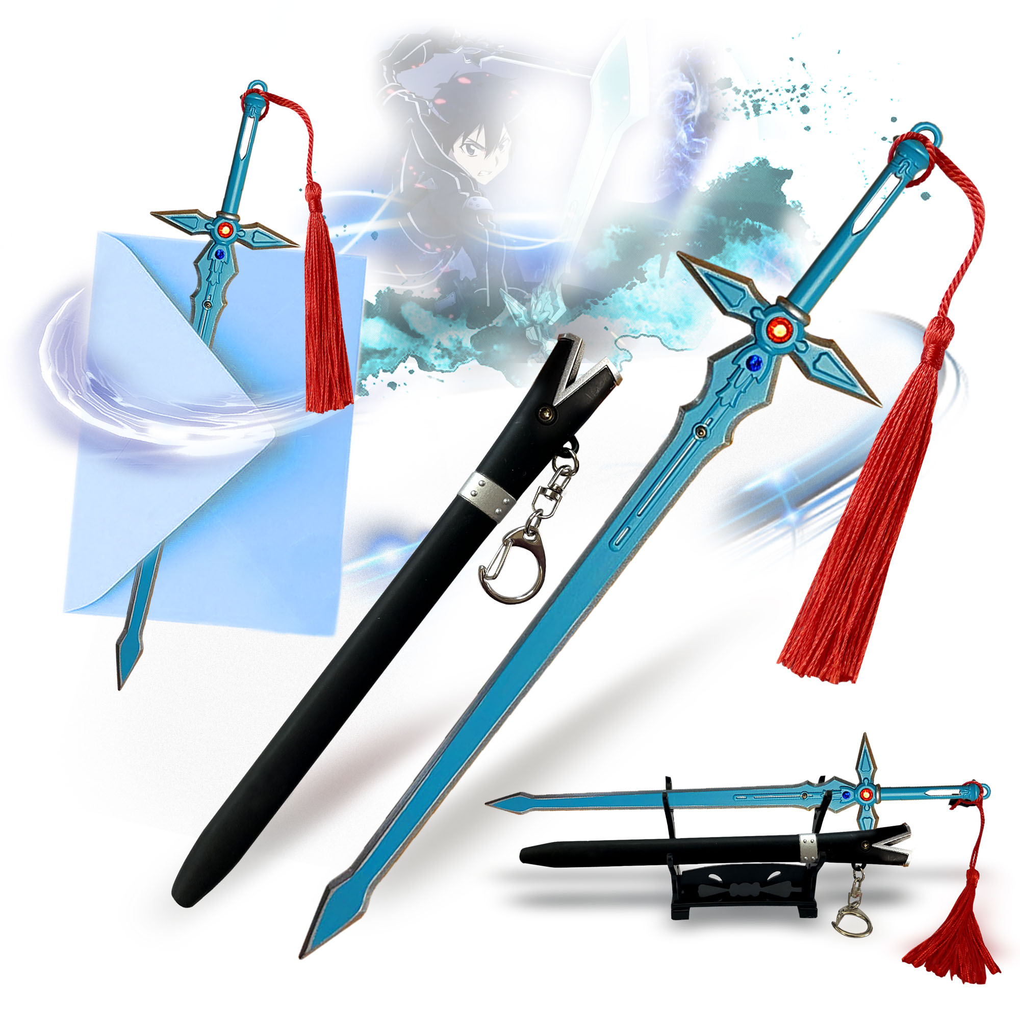 Sword Art Online – Blue Dark Repulser Letter Opener with Sheath and Stand