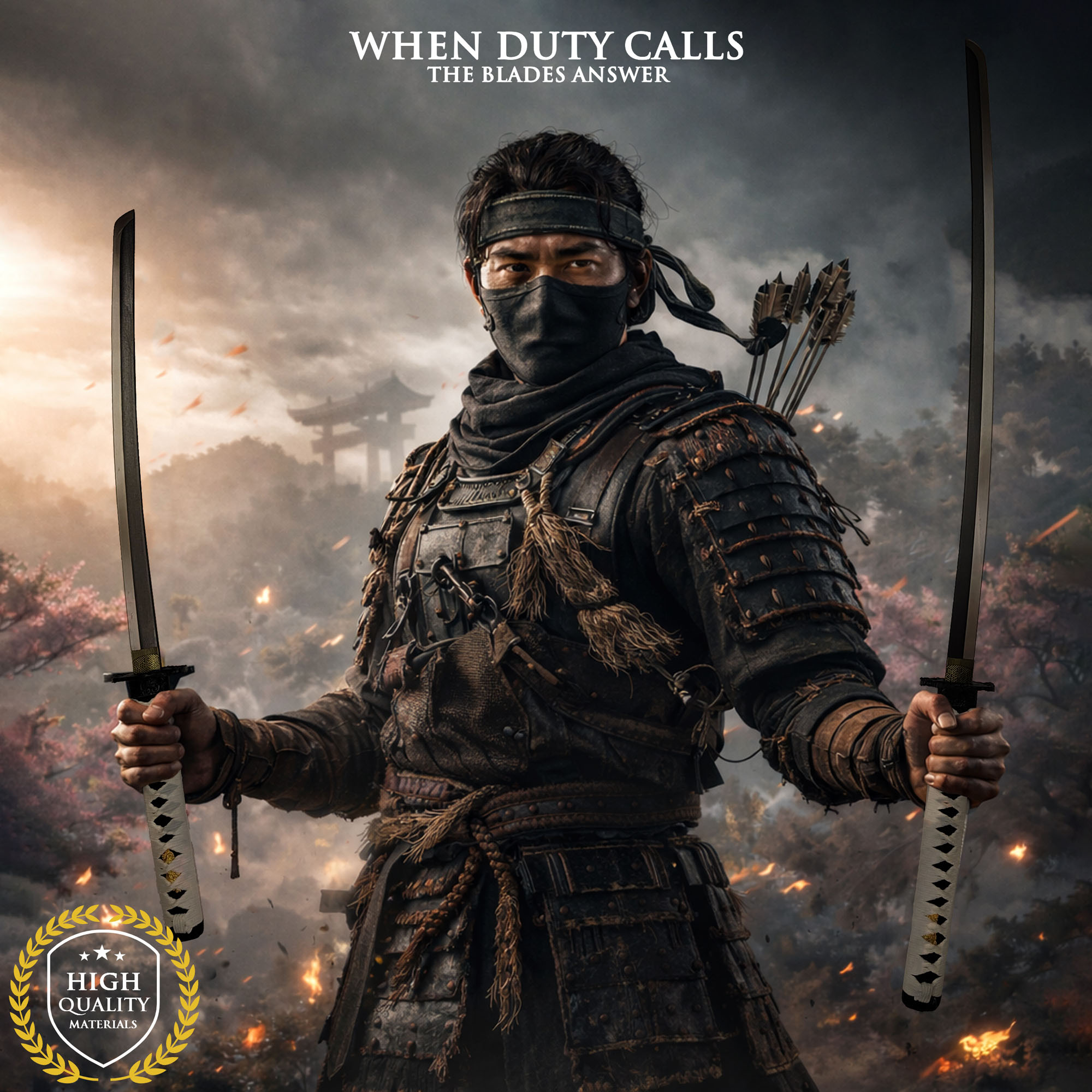 Ghost of Tsushima – Jin Sakai Katana & Wakizashi Set mit Ständer