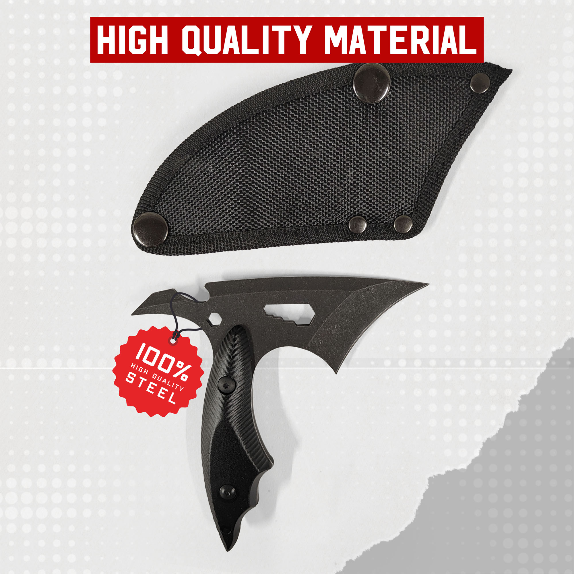 Camping Axe with Sheath, Black Blade