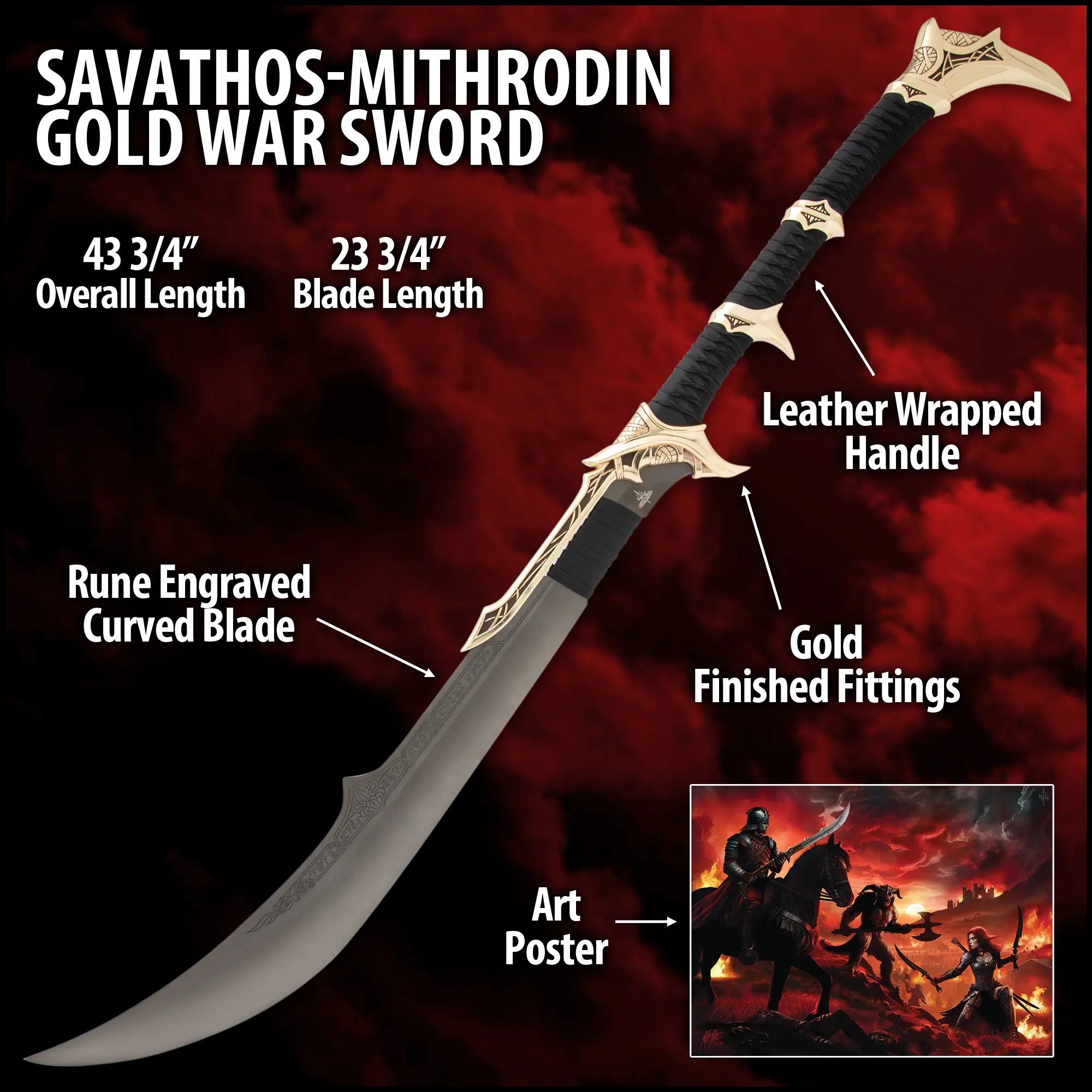Kit Rae Savathos-Mithrodin War Sword - Gold Version