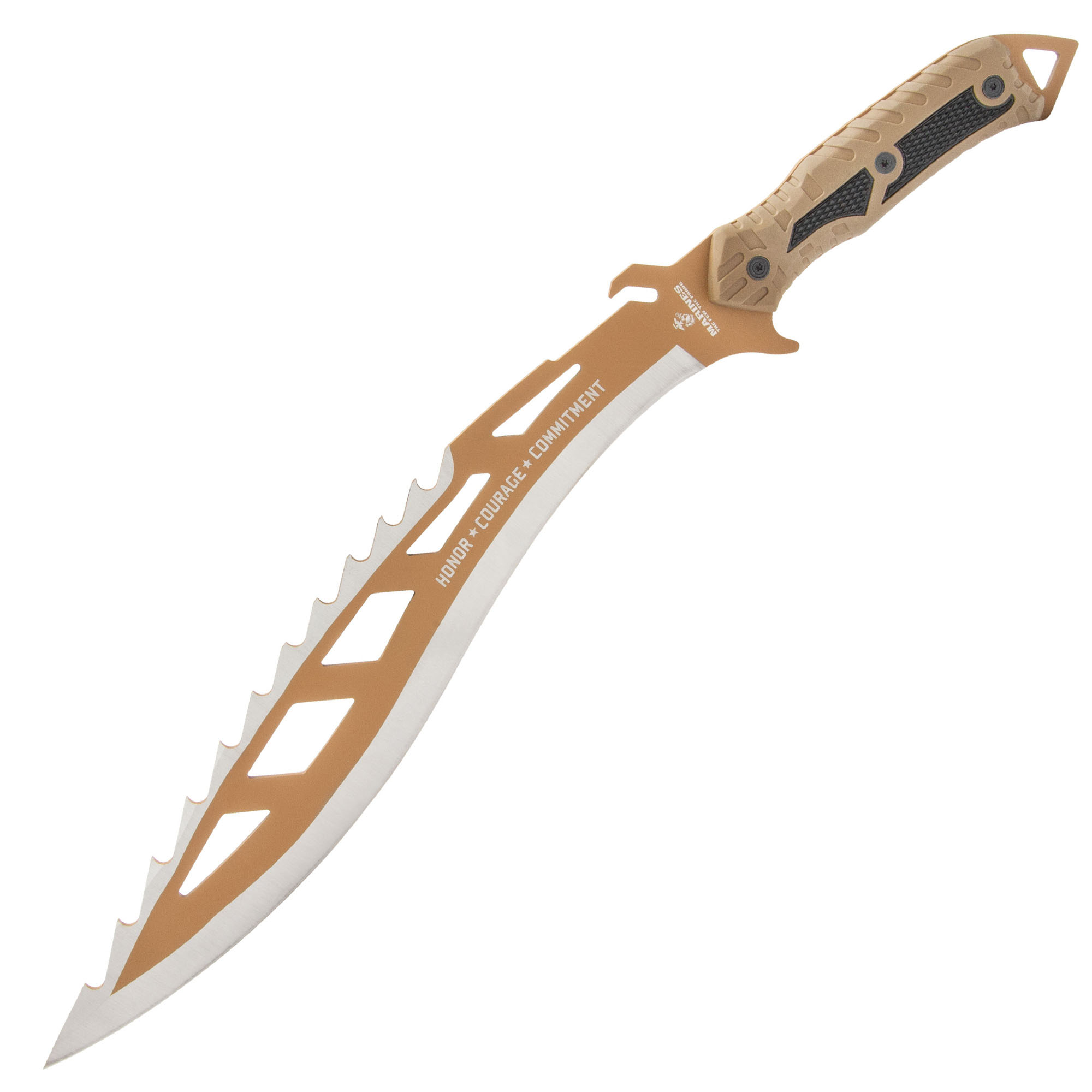 USMC Desert OPS Sawback Machete mit Scheide USMC Desert OPS Sawback Machete mit Scheide