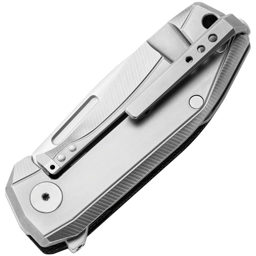 Nano Knife, CPM-MagnaCut Satin Drop Point Blade, Black canvas micarta handle