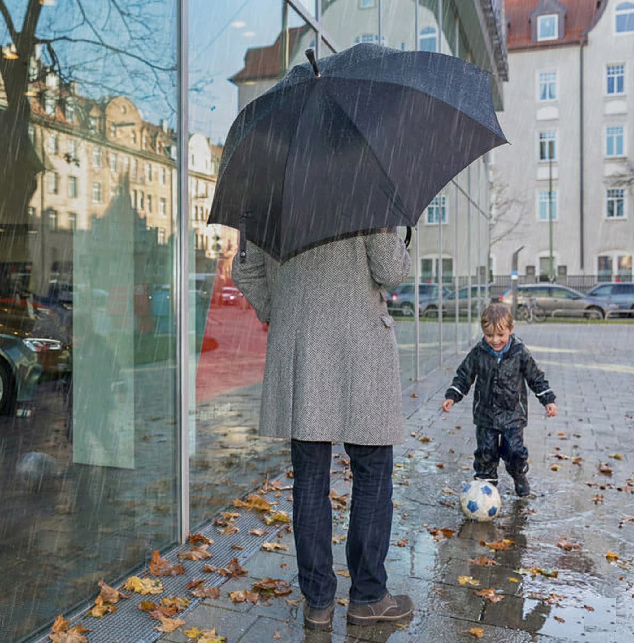 Safety Umbrella called "City Safe" (knob handle), Black