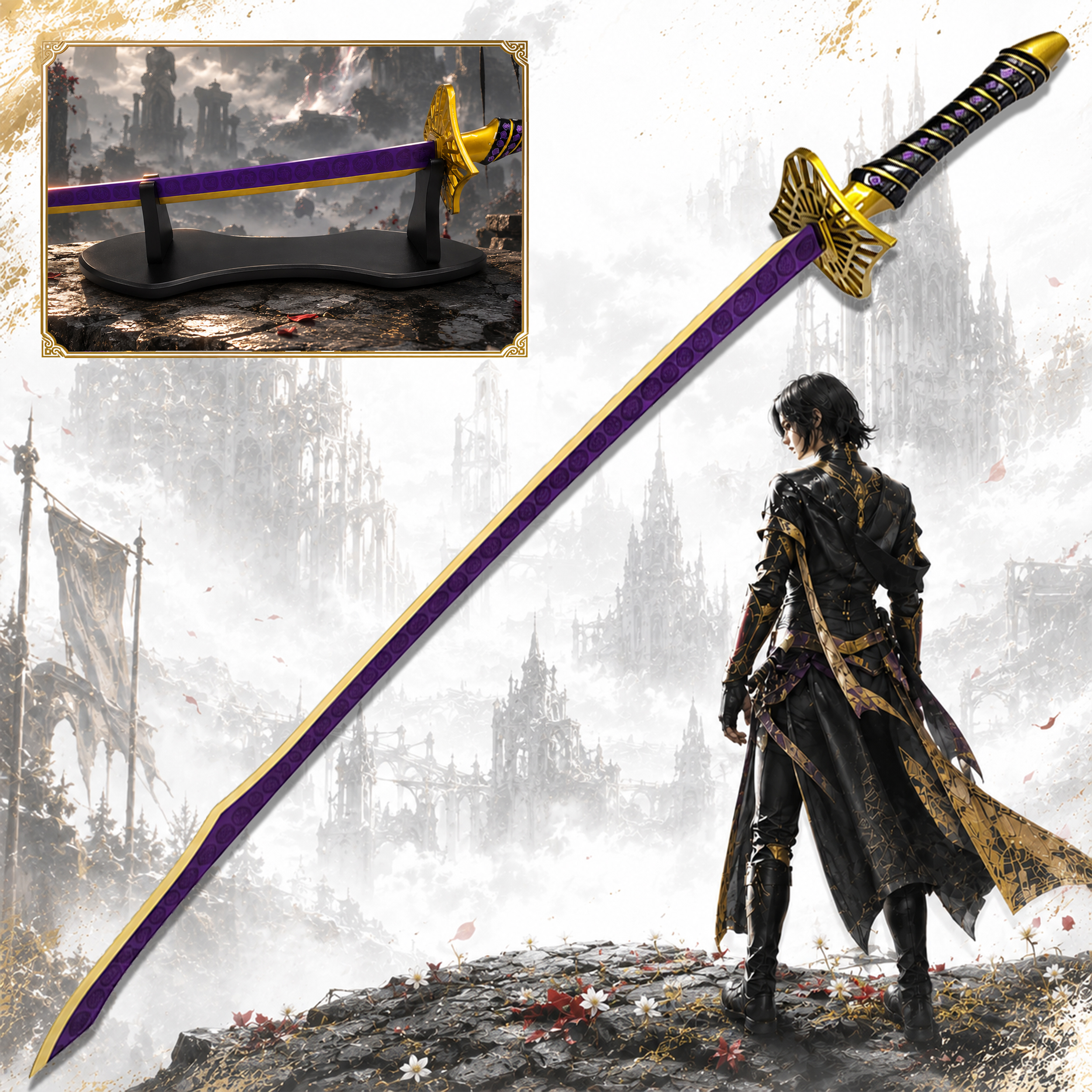 Clair Obscur: Expedition 33 – Medalum Sword Replica (Stainless Steel) with Stand