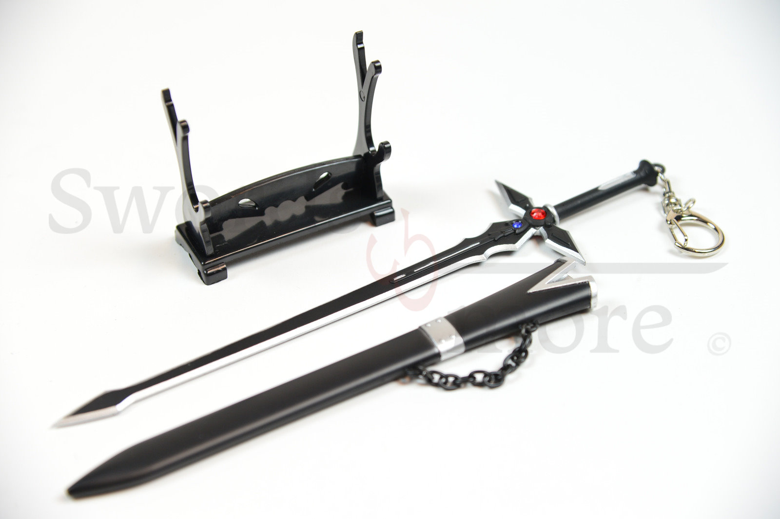 Sword Art Online – Schwarzer Dark Repulser Brieföffner mit Scheide und Ständer