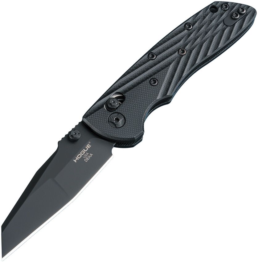 Deka ABLE, CPM-20CV schwarze Cerakote-Wharncliffe-Klinge, schwarzer G10-Griff