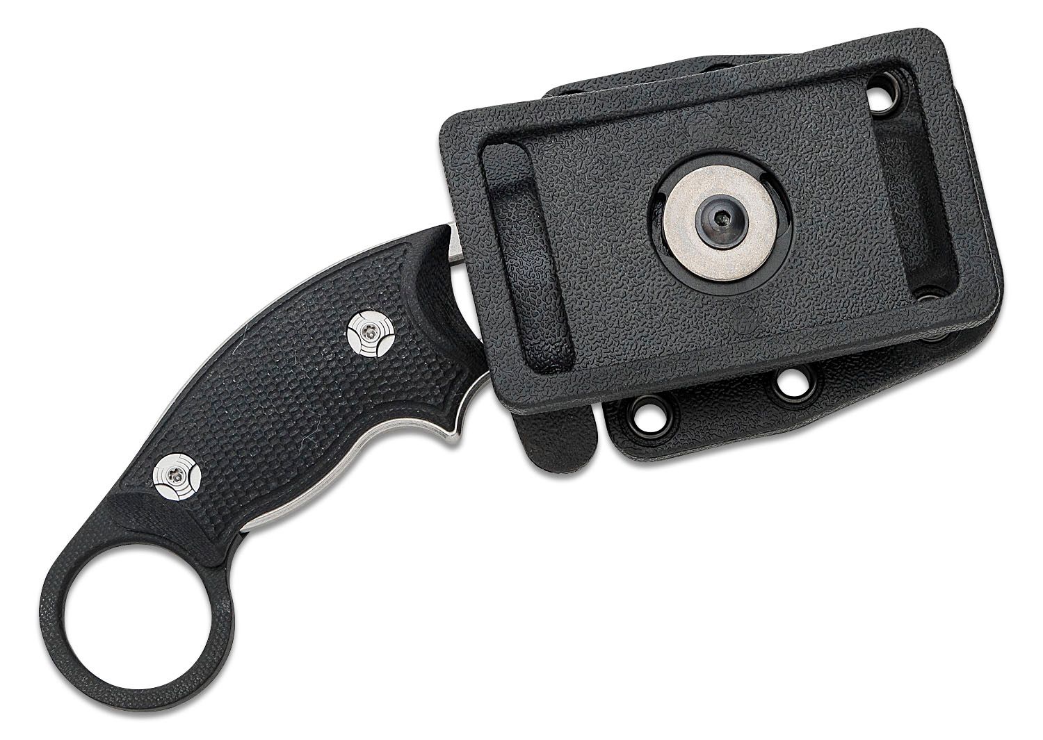 EX-F03 Hawkbill Karambit, 154 cm Stonewashed, massiv schwarze G10-Griffe, Kydexscheide