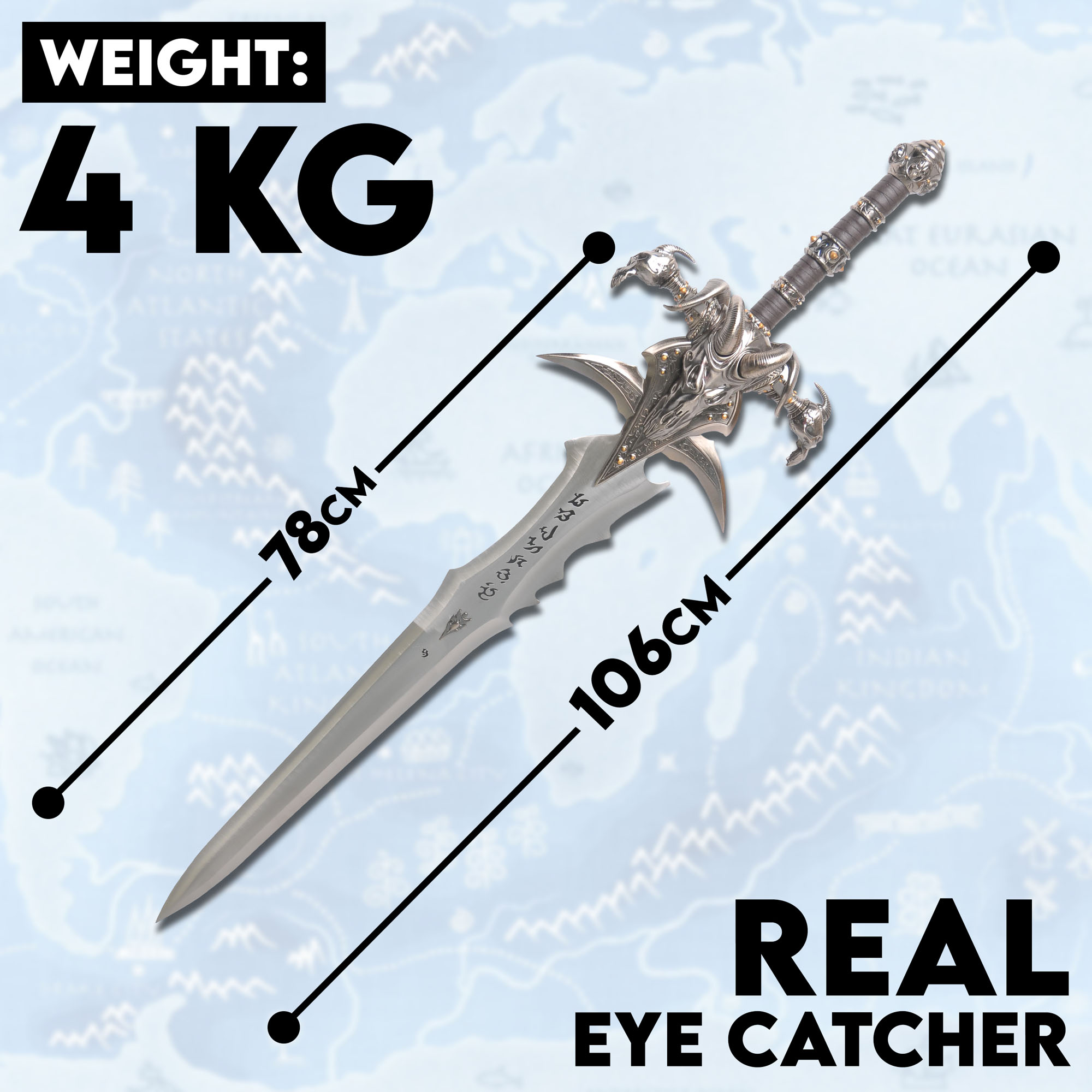 Warcraft - Frostmourne Schwert - Replik mit Wanddisplay Warcraft - Frostmourne Schwert - Replik mit Wanddisplay