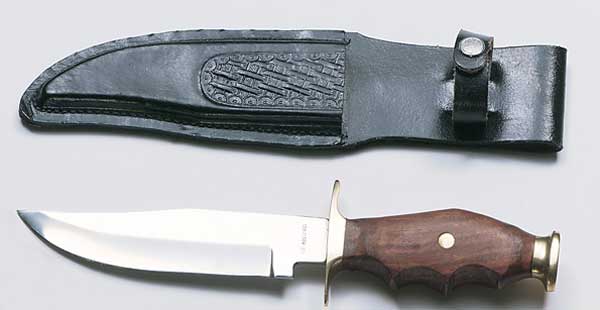 Knife with wooden handle