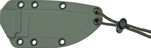 Esee Model 3 Part Serrated with sheath, tan blade, light green h