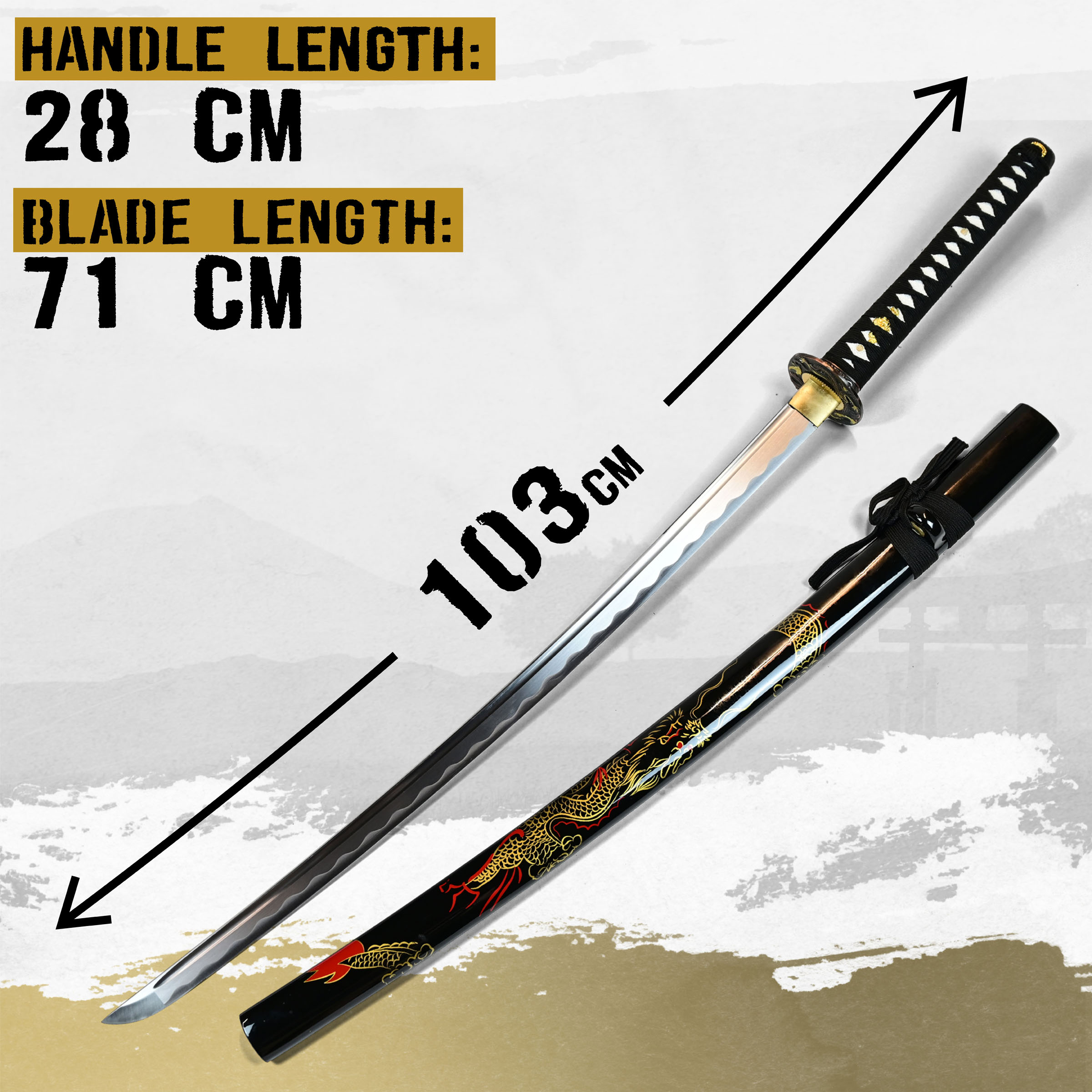 Handgeschmiedetes japanisches Drachenkatana