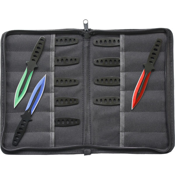 Throwing knives 12-piece set multicoloured