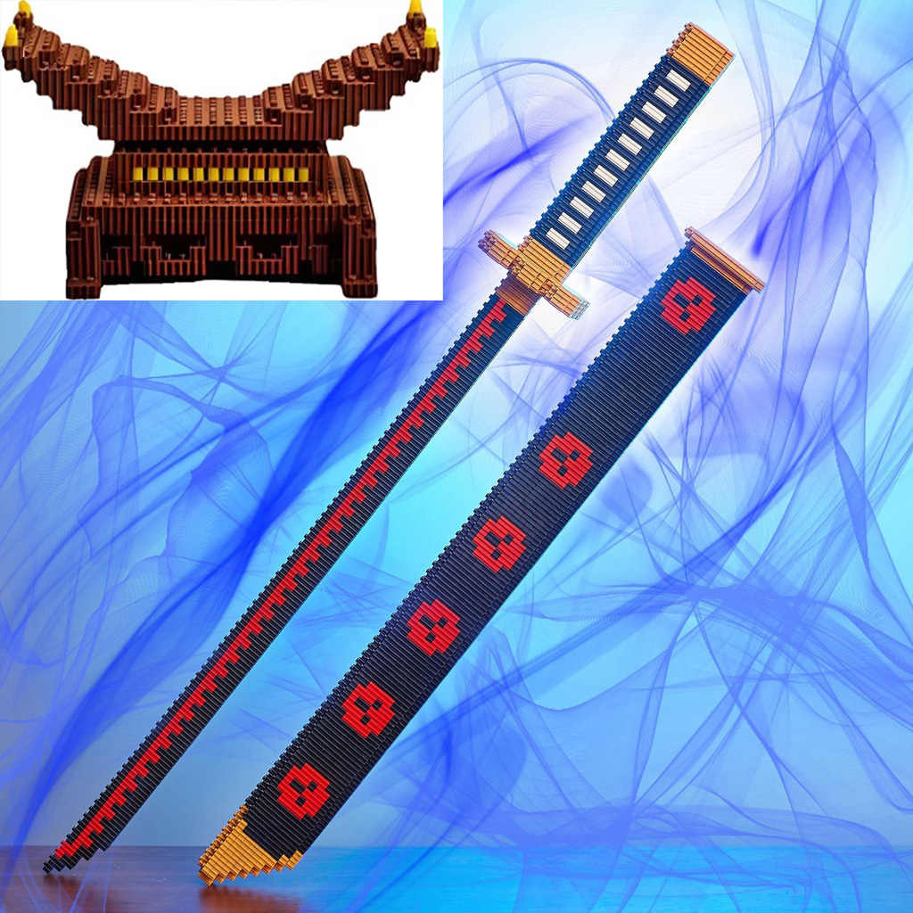 One Piece - Zoro's Shusui Sword with Sheath and Stand - Building Block Version
