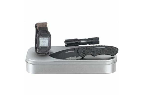 Recon Mission Ready Gift Set, Knife, Lamp, Watch