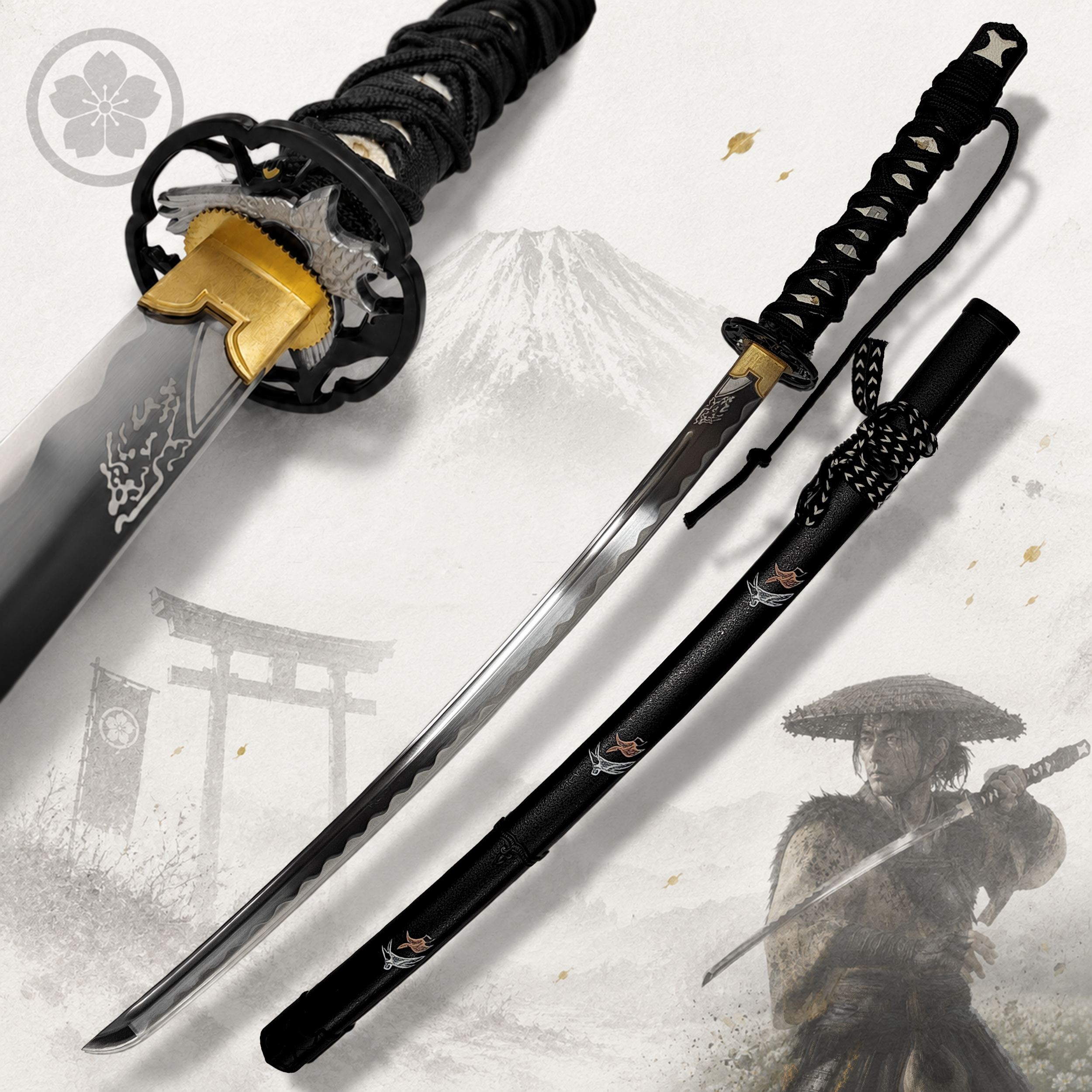 Ghost of Yōtei - The Dual Katana mit Scheide – Handgeschmiedet & Scharf