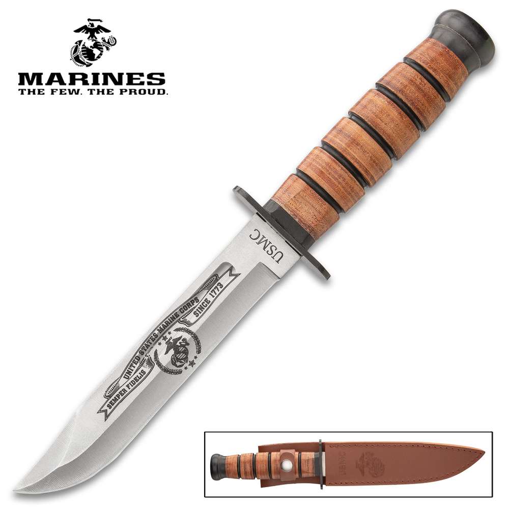 USMC Tribute Kampfmesser mit Scheide USMC Tribute Kampfmesser mit Scheide