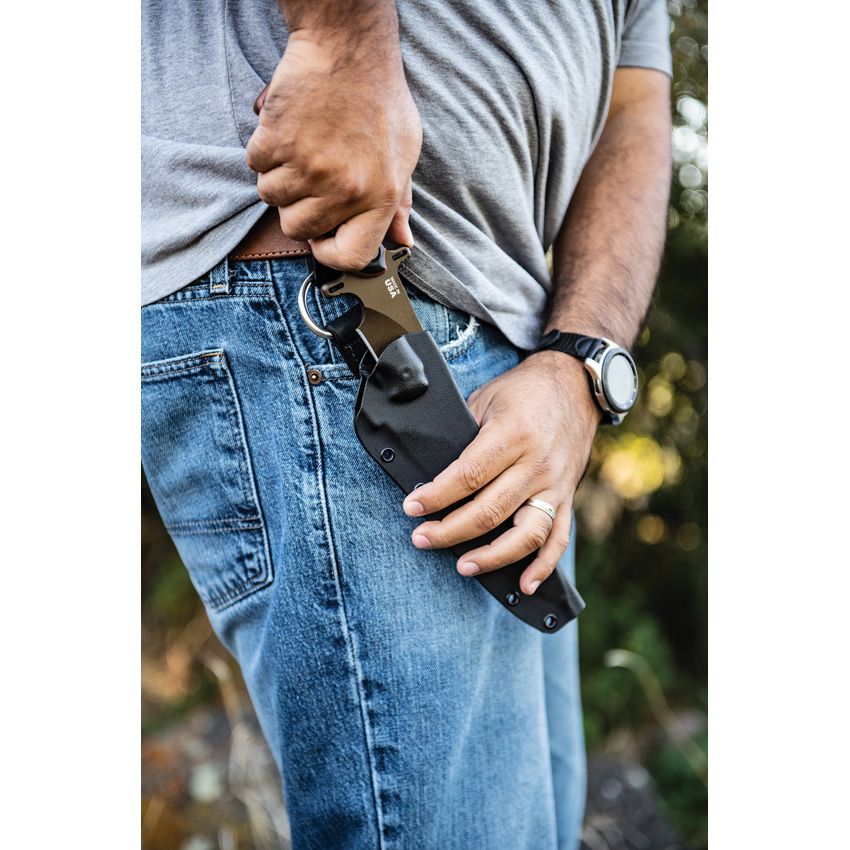 Operator 7, Mitternachtsbronze-Klinge, hellbrauner Canvas-Micarta/schwarzer G10-Griff