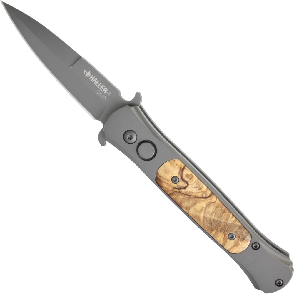 Spring knife Sprekur olive wood handle