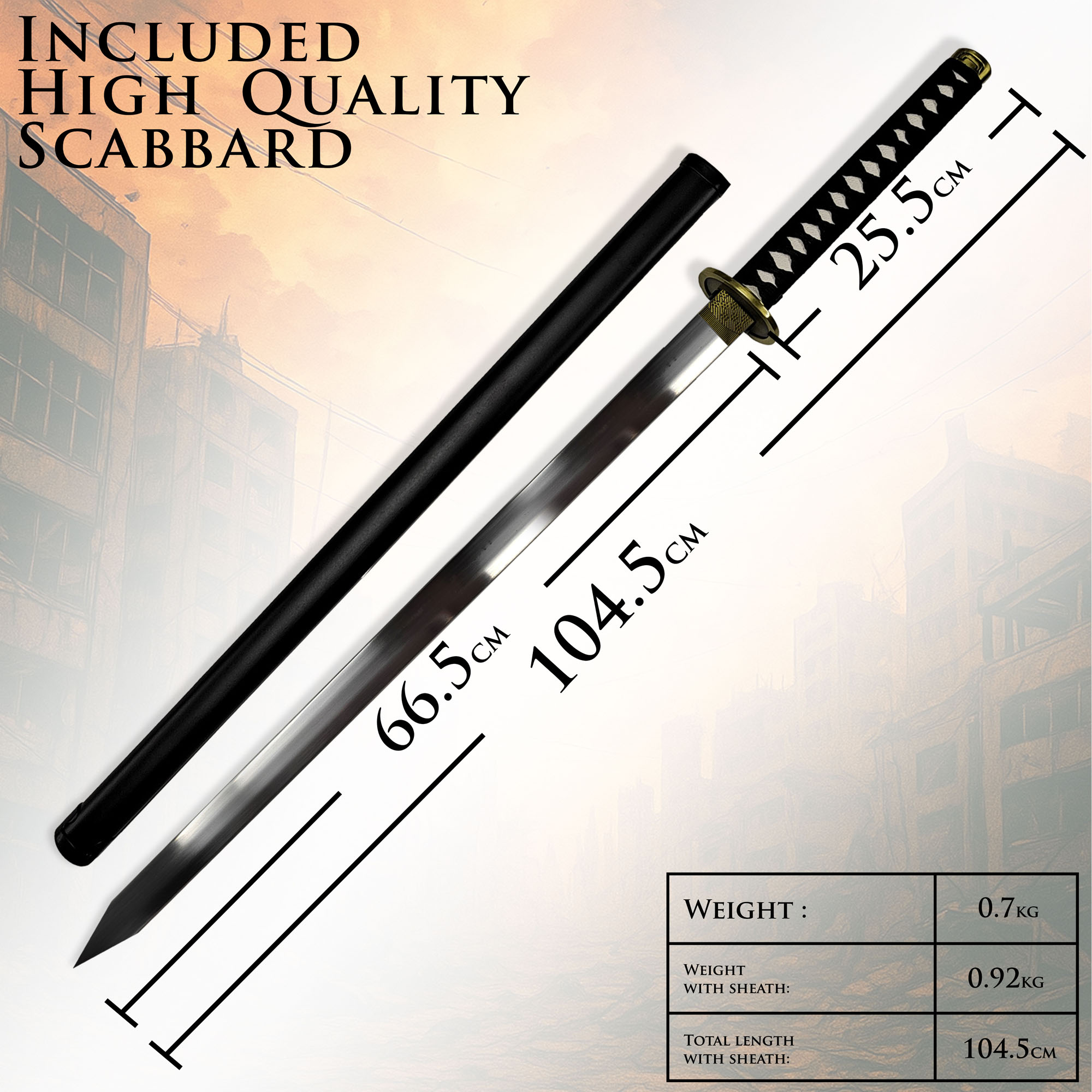 Chainsaw Man - Hayakawa Aki's Katana mit Scheide (Gerade Klinge)